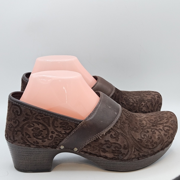Dansko Prima brown suede leather clogs size 40 US size 9.5 / 10 - Picture 11 of 16